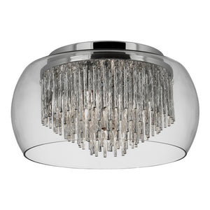 Searchlight Electric Curva 4Lt Flush - Chrome Metal & Crystal Glass 4624-4CC