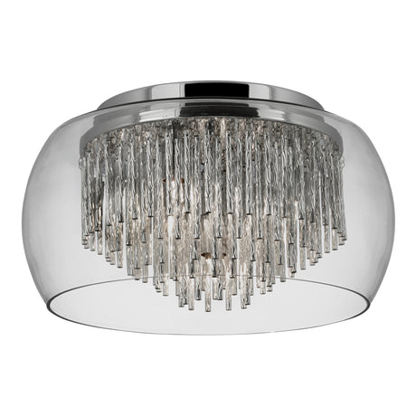 Searchlight Electric Curva 4Lt Flush - Chrome Metal & Crystal Glass 4624-4CC