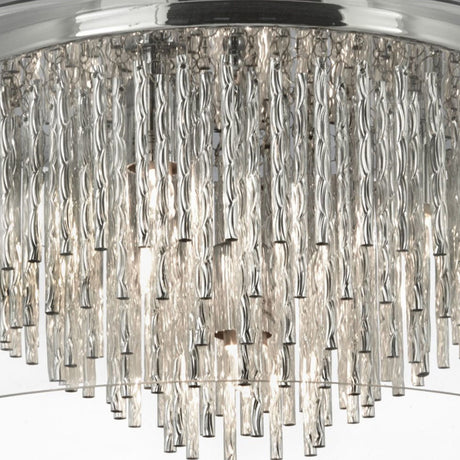 Searchlight Electric Curva 4Lt Flush - Chrome Metal & Crystal Glass 4624-4CC