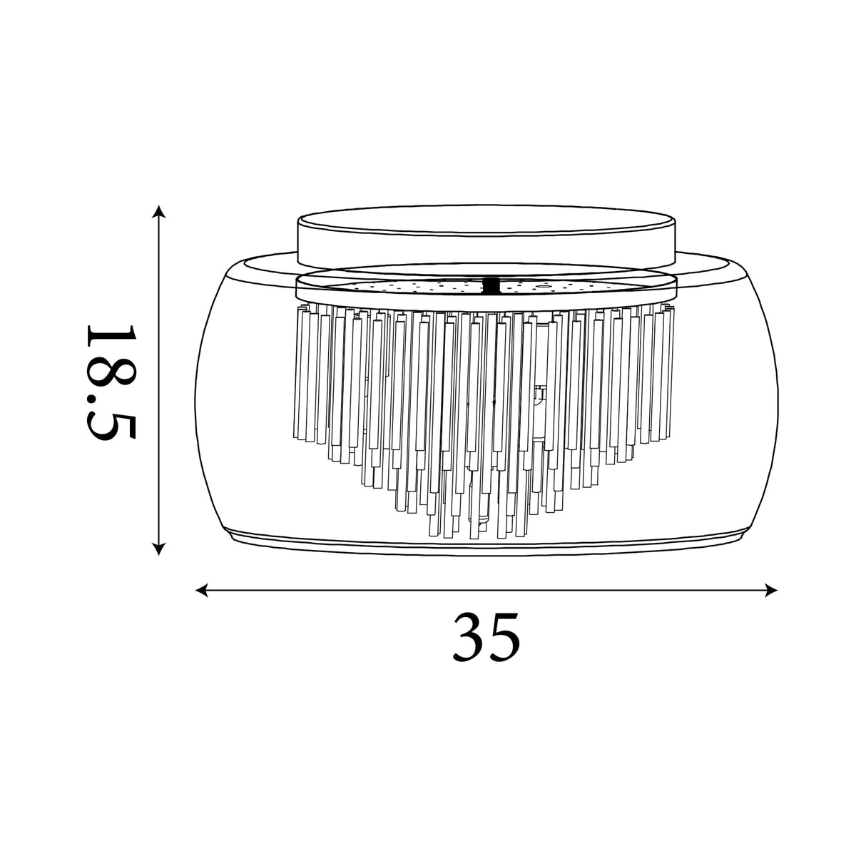 Searchlight Electric Curva 4Lt Flush - Chrome Metal & Crystal Glass 4624-4CC