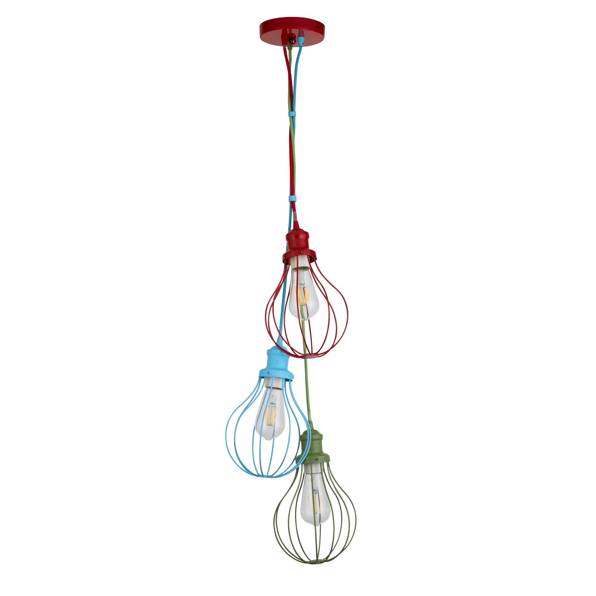 Searchlight Electric Novelty 3Lt Pendant - Multi-Coloured Metal 4683-3