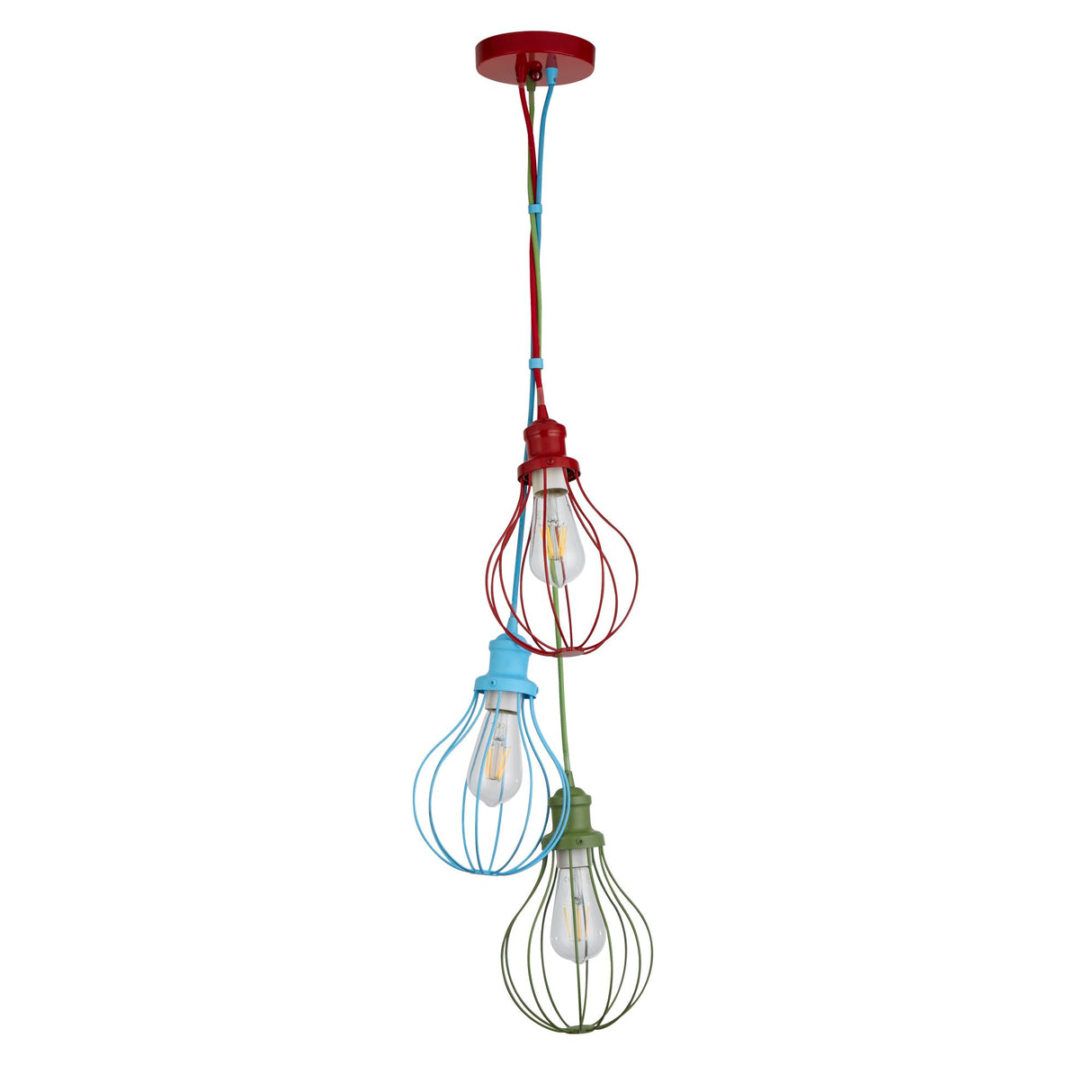 Searchlight Electric Novelty 3Lt Pendant - Multi-Coloured Metal 4683-3