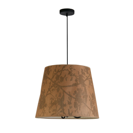 Searchlight Electric Isla 3Lt Pendant, Recycled Paper Shade and Black Metal 47810-3NA