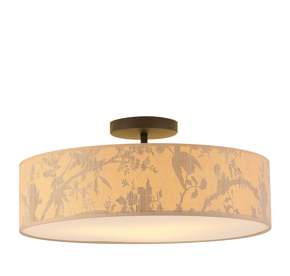 Isla 3Lt Flush Recycled Paper Shade and Black Metal