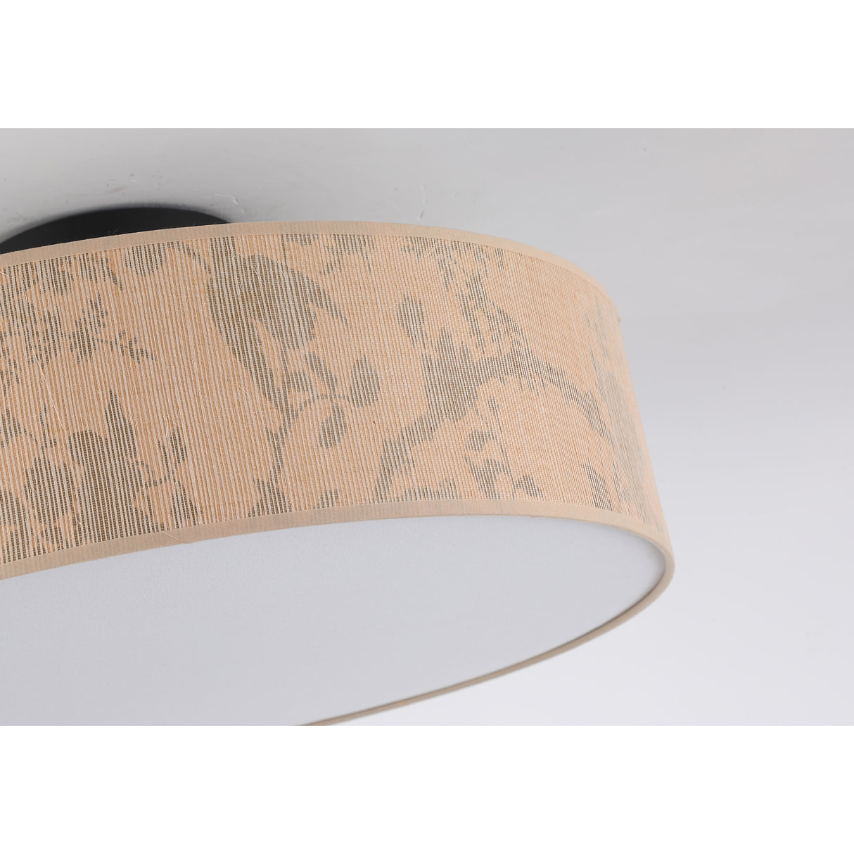 Searchlight Electric Isla 3Lt Flush Recycled Paper Shade and Black Metal 47810NA