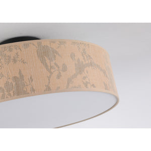 Searchlight Electric Isla 3Lt Flush Recycled Paper Shade and Black Metal 47810NA