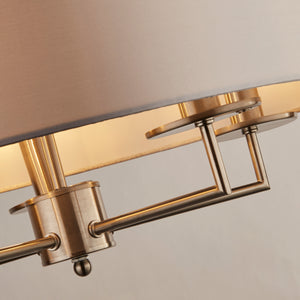 Searchlight Electric Knightsbridge 5Lt Pendant -  Satin Silver & Faux Silk Shade 4785-5SS