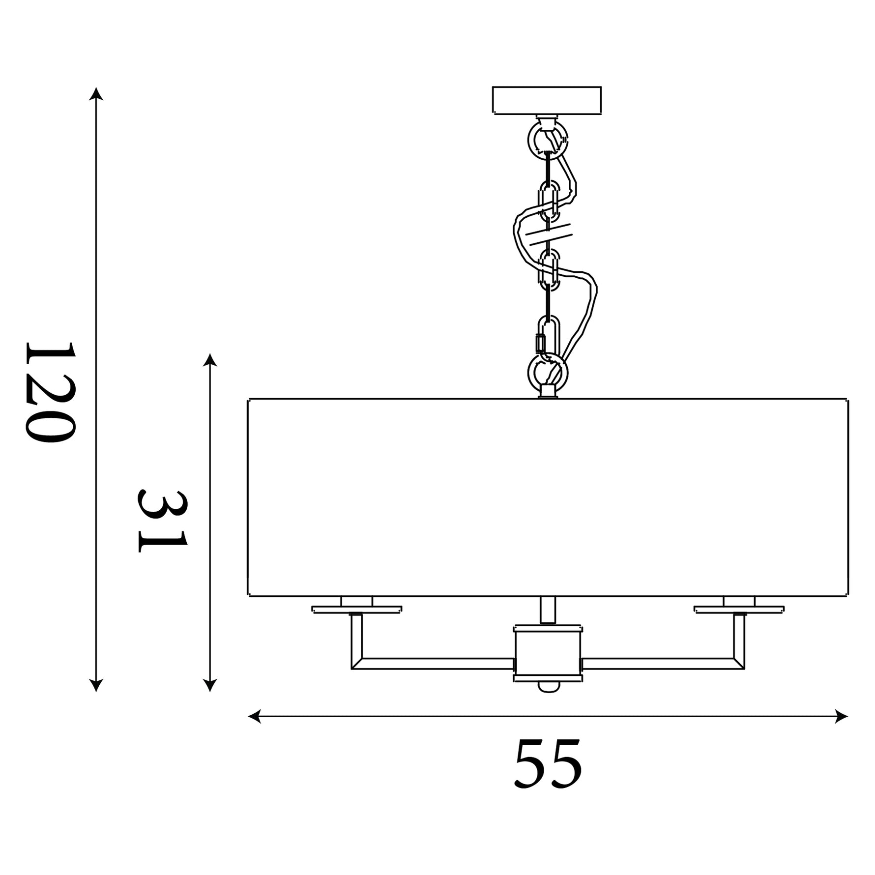 Searchlight Electric Knightsbridge 5Lt Pendant -  Satin Silver & Faux Silk Shade 4785-5SS