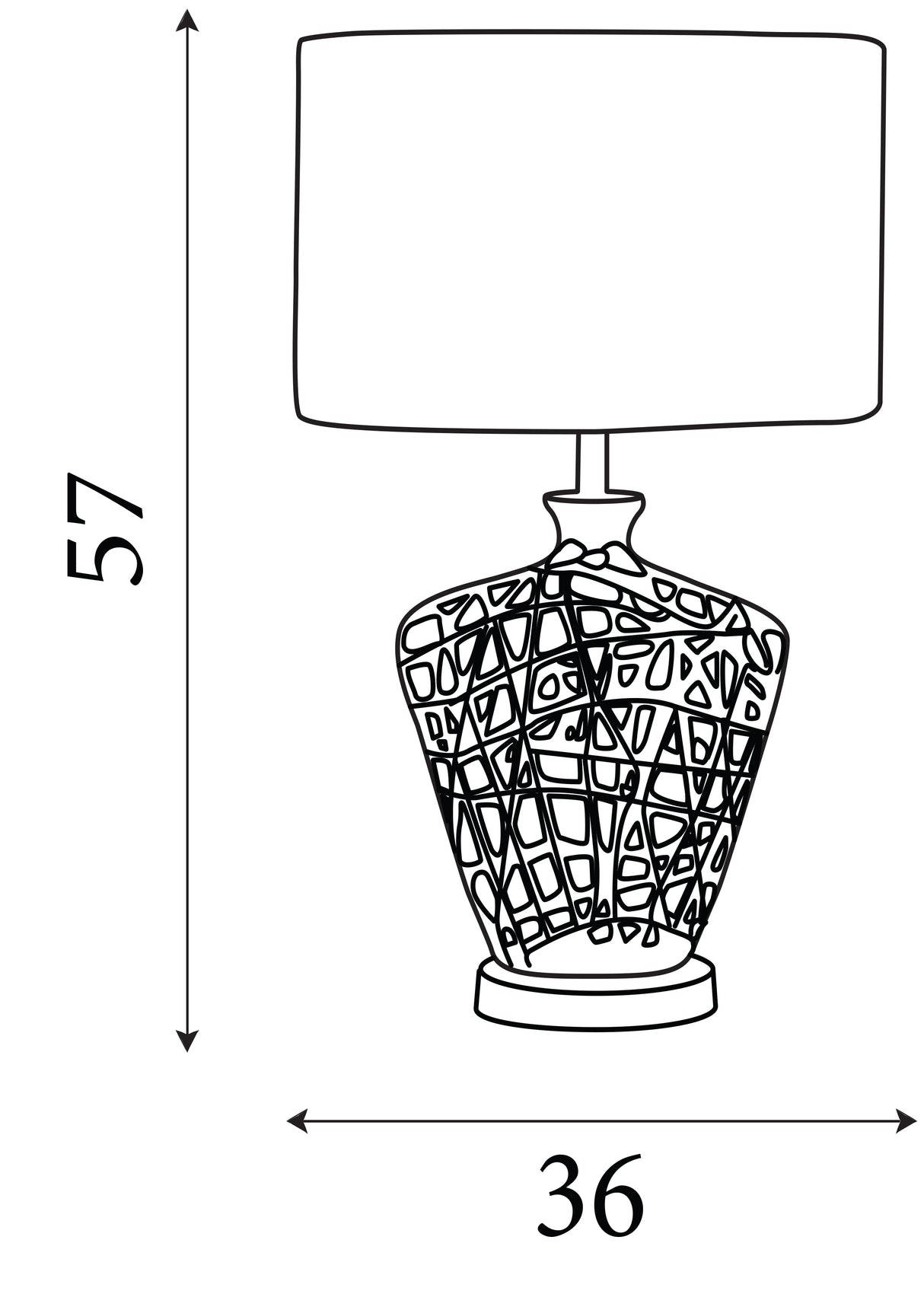 Searchlight Electric Network Table Lamp - Chrome Ceramic& Black Fabric Oval Shade 4852CC