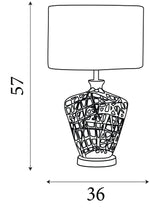 Searchlight Electric Network Table Lamp - Chrome Ceramic& Black Fabric Oval Shade 4852CC