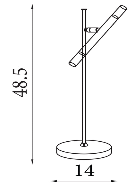 Searchlight Electric Wands LED Table Lamp - Black Metal & Acrylic 4867BK
