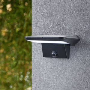 Eglo EU PORRASSA Solar Wall Light – Black, Motion Sensor, Cold White, Outdoor Security Lighting