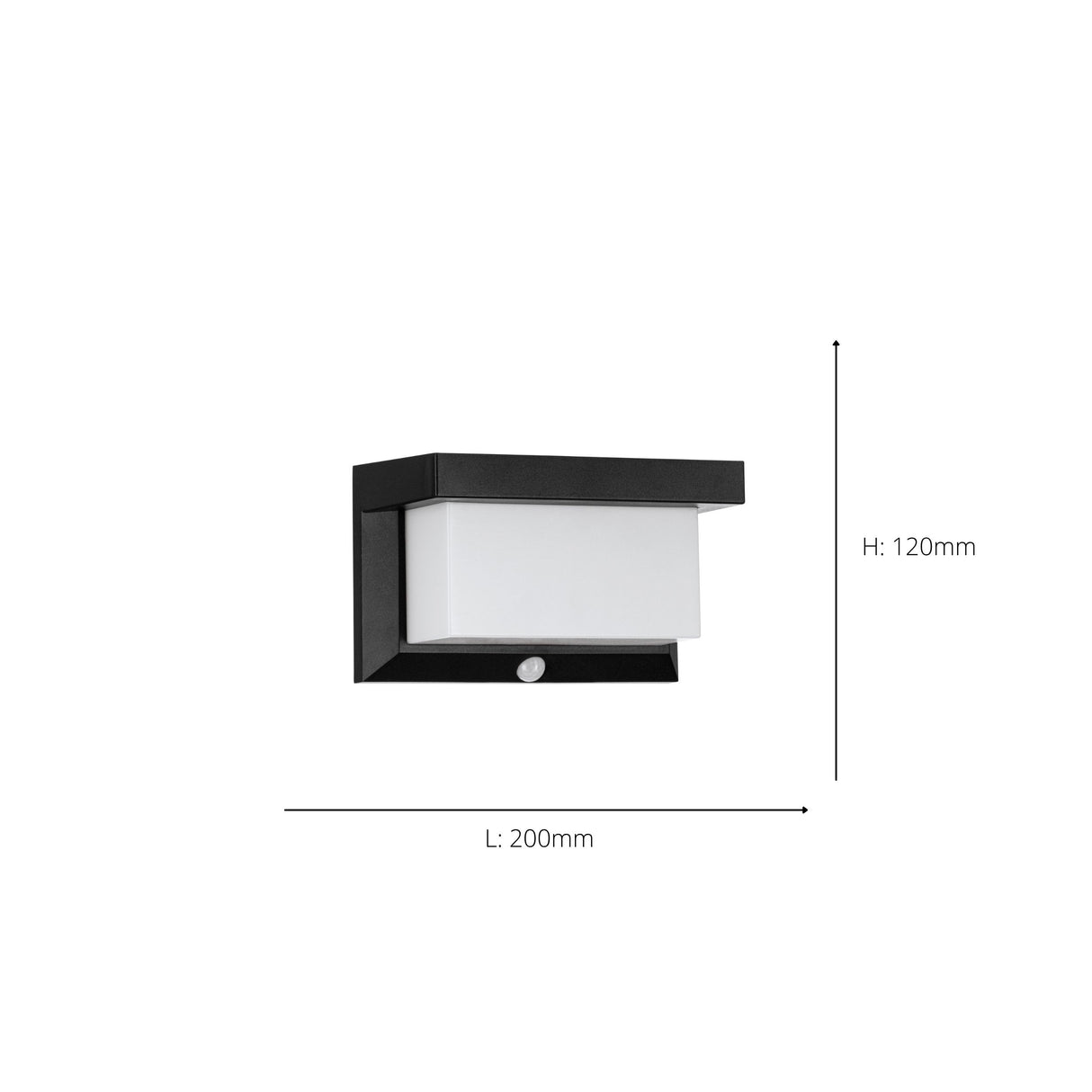 Eglo EU UTRERA Solar Wall Light – Black Plastic, Motion Sensor, Dimmable LED, Outdoor Lighting