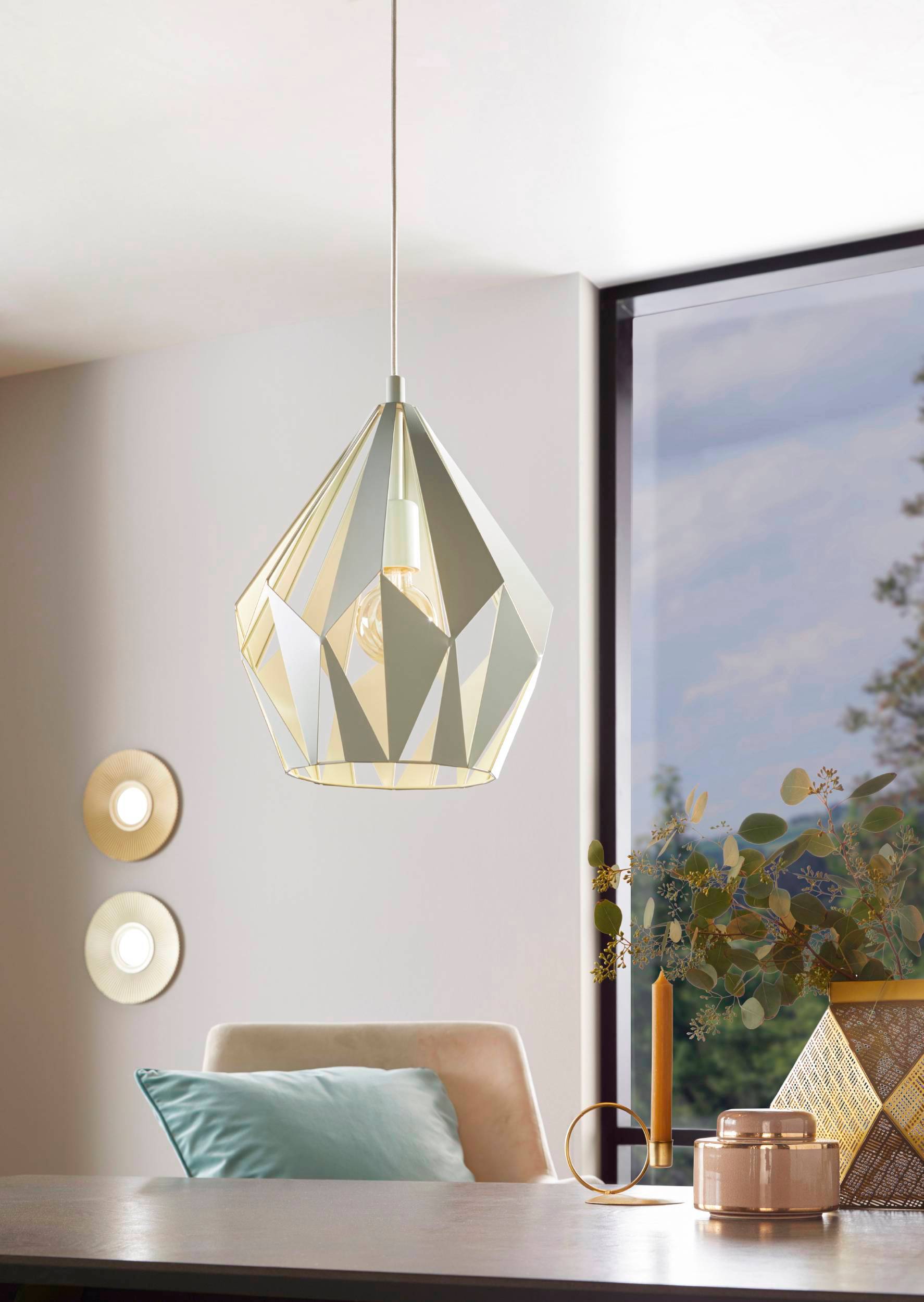 Eglo EU Turcona-CCT Steel & Aluminium White LED Ceiling Light, 118.7cm product image - Endon Lighting from First Light Direct with great prices and fast UK delivery