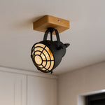 Eglo EU Gatebeck Single Downlight Spotlight E14 Wood Black