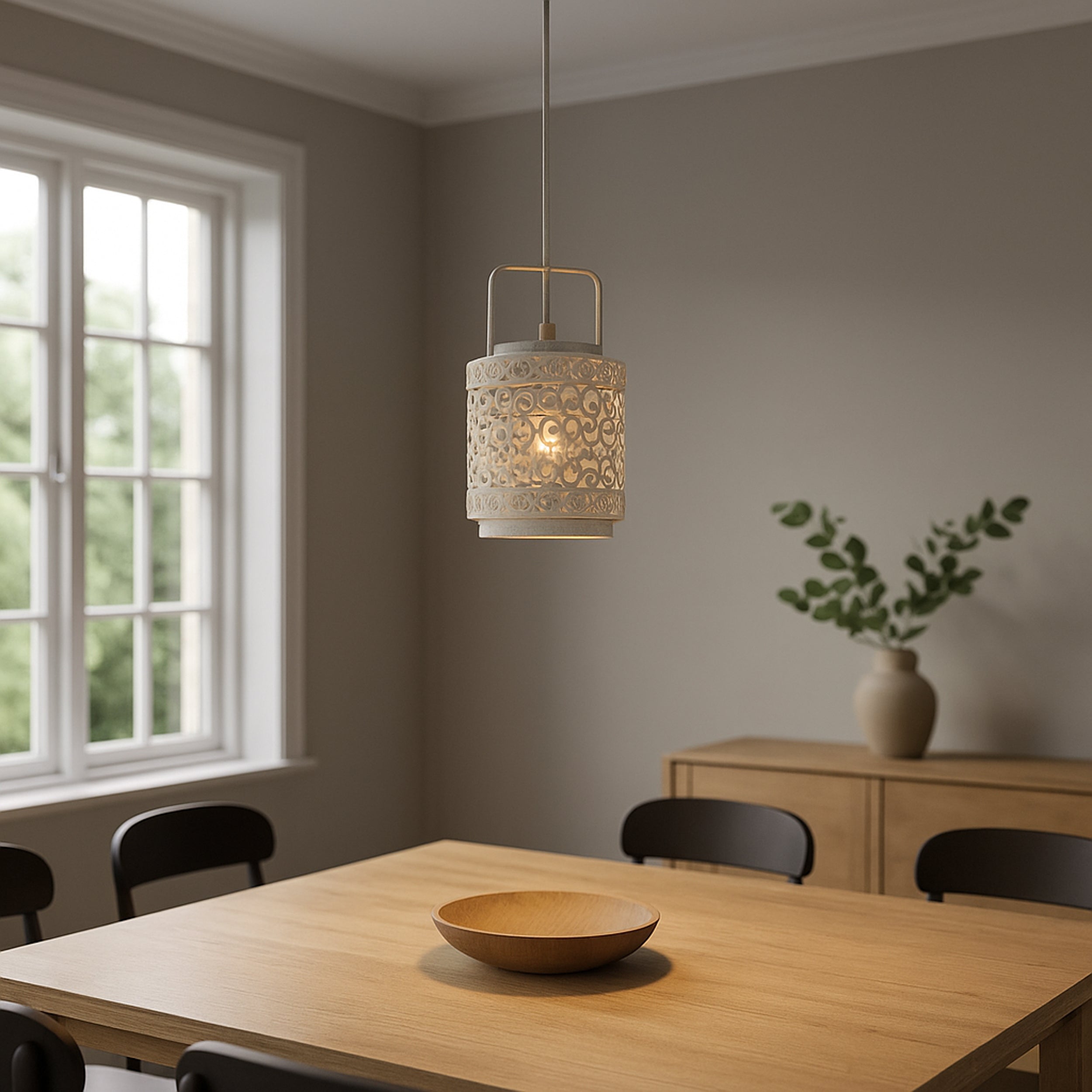 Eglo EU Mars White Steel/Satin Glass Triangle Motif Ceiling Light product image - Endon Lighting from First Light Direct with great prices and fast UK delivery