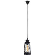 Eglo EU BRADFORD Pendant Ceiling Light – Vintage Black Steel with Clear Glass, E27, Height Adjustable