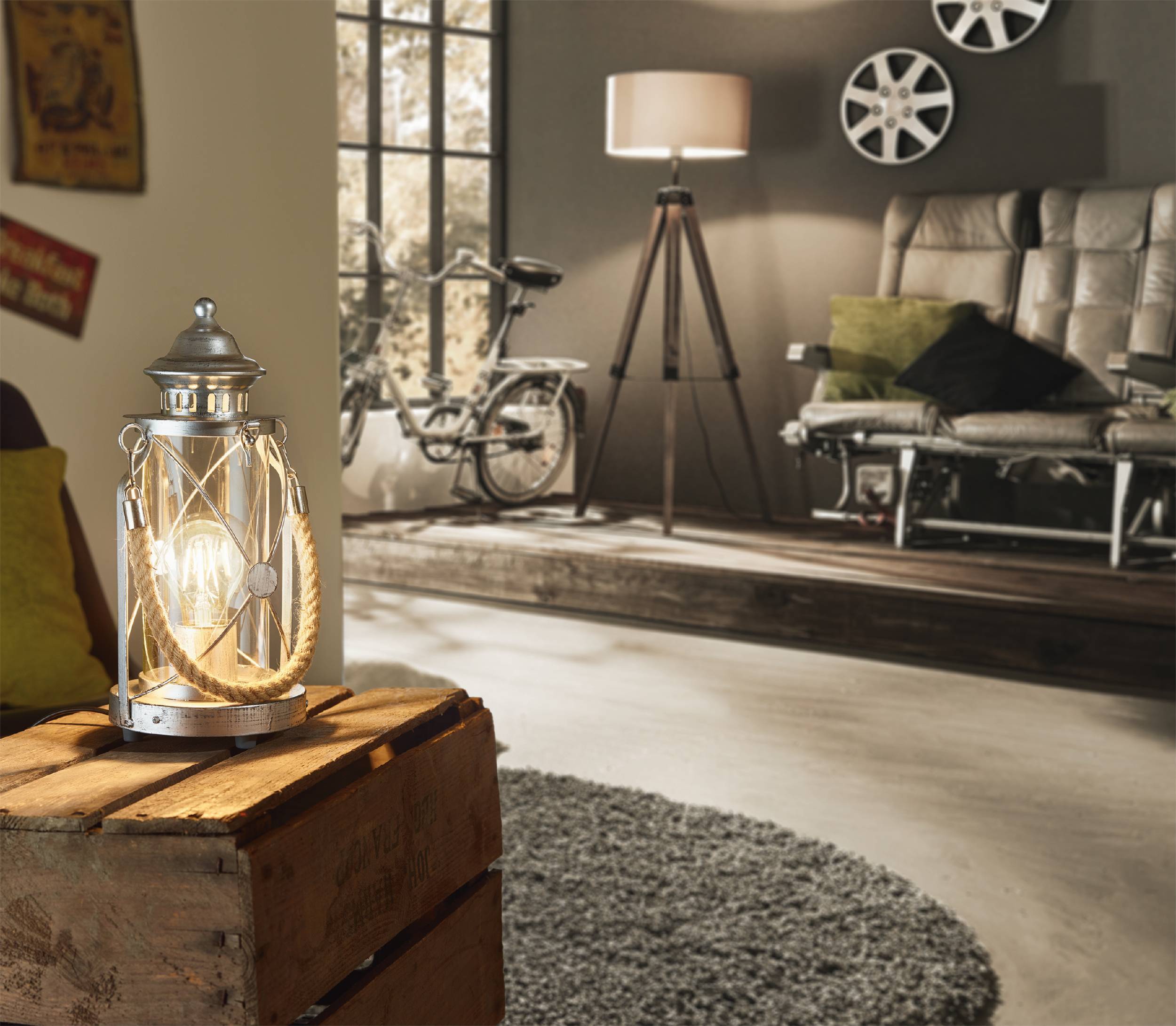 Eglo EU SOLO?1 Table Lamp – Satin Nickel Steel with White Satin Glass, Touch Dimmer, E14, Indoor Lighting
