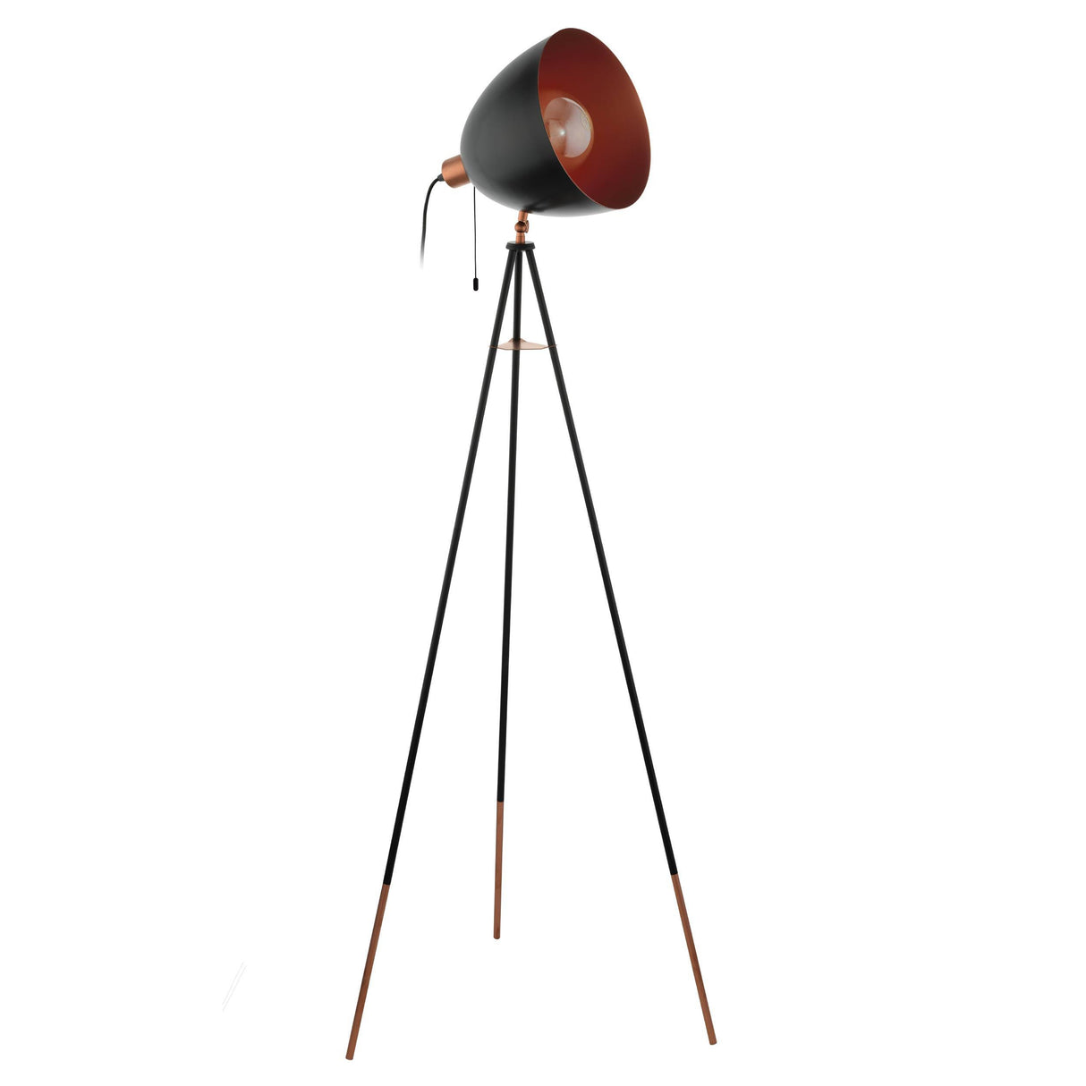 Eglo EU CHESTER Floor Lamp – Black & Copper Steel, E27, Vintage Indoor Lighting