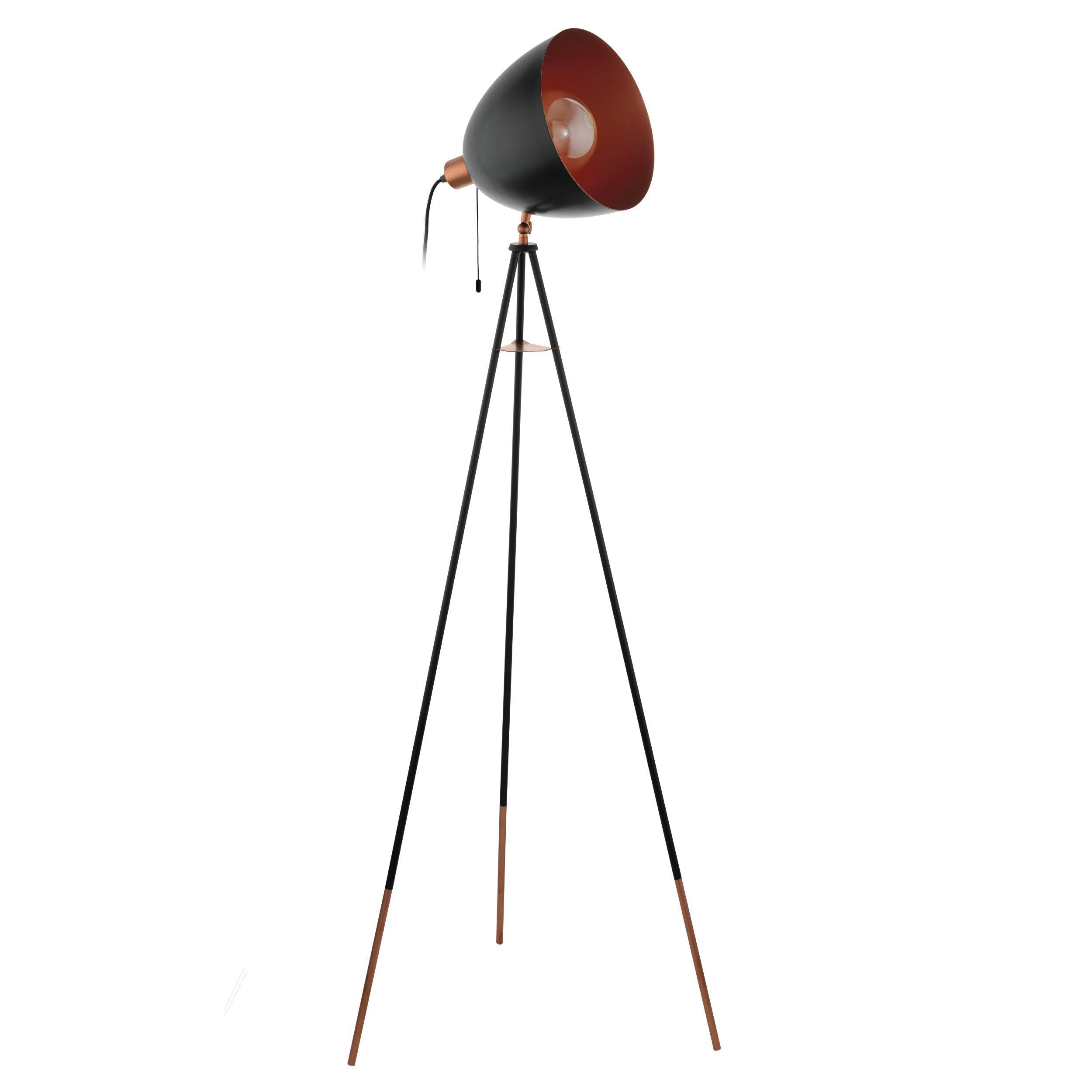 Eglo EU OLDBURY Vintage Pendant Light – Black Steel & Rustic Wood, Linear Design, E27, Indoor Lighting