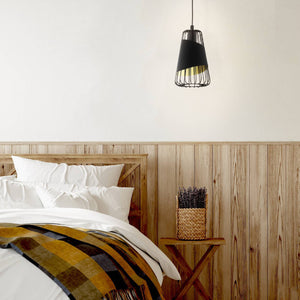 Eglo EU Austell Single Pendant Light E27 Black Gold