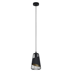 Eglo EU Austell Single Pendant Light E27 Black Gold