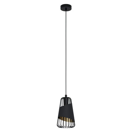 Eglo EU Austell Single Pendant Light E27 Black Gold