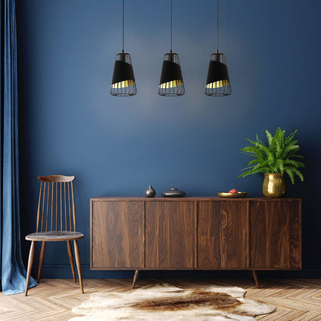 Eglo EU Austell 3 Set Pendant E27 Black Gold