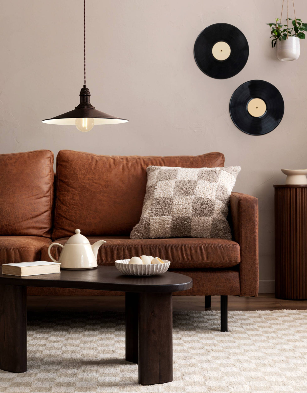 Eglo EU Stockbury Antique Brown Industrial Pendant Light