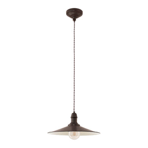 Eglo EU Stockbury Antique Brown Industrial Pendant Light