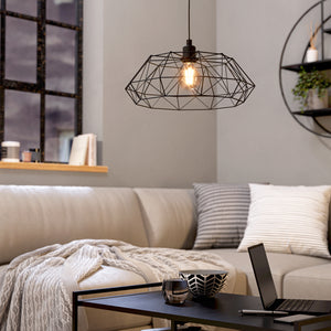 Eglo EU Carlton 2 Black Steel Pendant Light