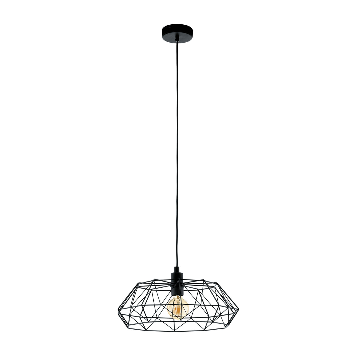 Eglo EU Carlton 2 Black Steel Pendant Light