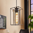 Eglo EU LONCINO Pendant Ceiling Light – Vintage Black Steel with Smoked Glass, E27, Height Adjustable