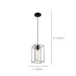 Eglo EU LONCINO Pendant Ceiling Light – Vintage Black Steel with Smoked Glass, E27, Height Adjustable