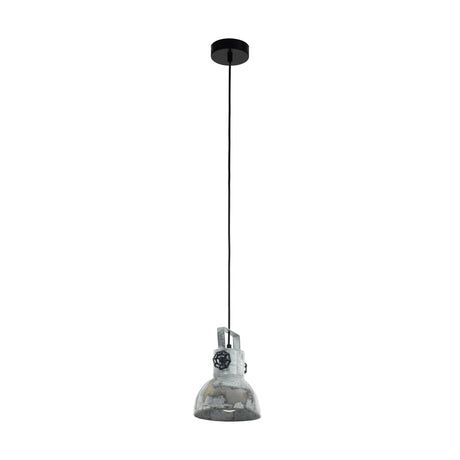 Eglo EU Barnstaple Wood & Steel Zinc Single Pendant