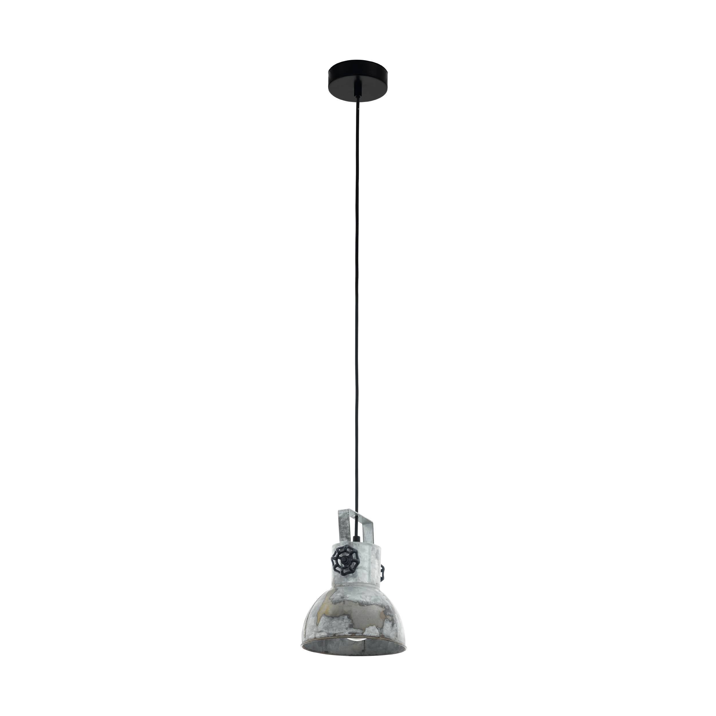 Eglo EU GRANTHAM?1 Pendant Light – Antique Brown & Beige Steel, E27, Vintage Indoor Lighting