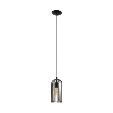 Eglo EU Roccamena Black And Copper Metal 1 Light Ceiling Pendant, (D) 13cm