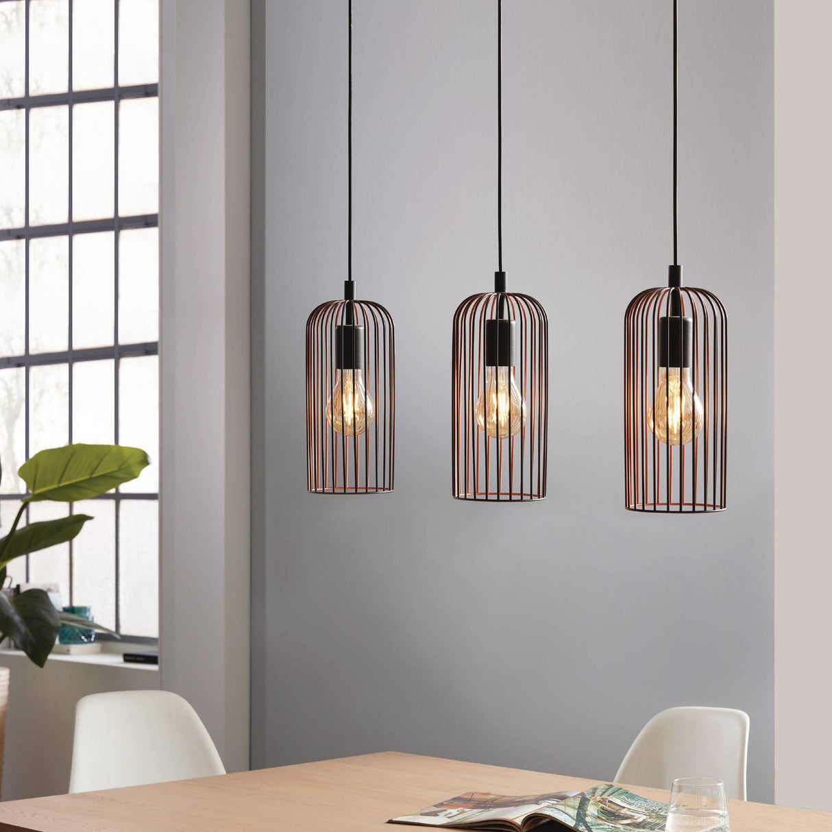 Eglo EU Roccamena 3 Set Pendant E27 Black Copper