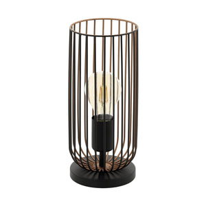 Eglo EU Roccamena Black And Copper Metal Table Lamp, (D) 31cm