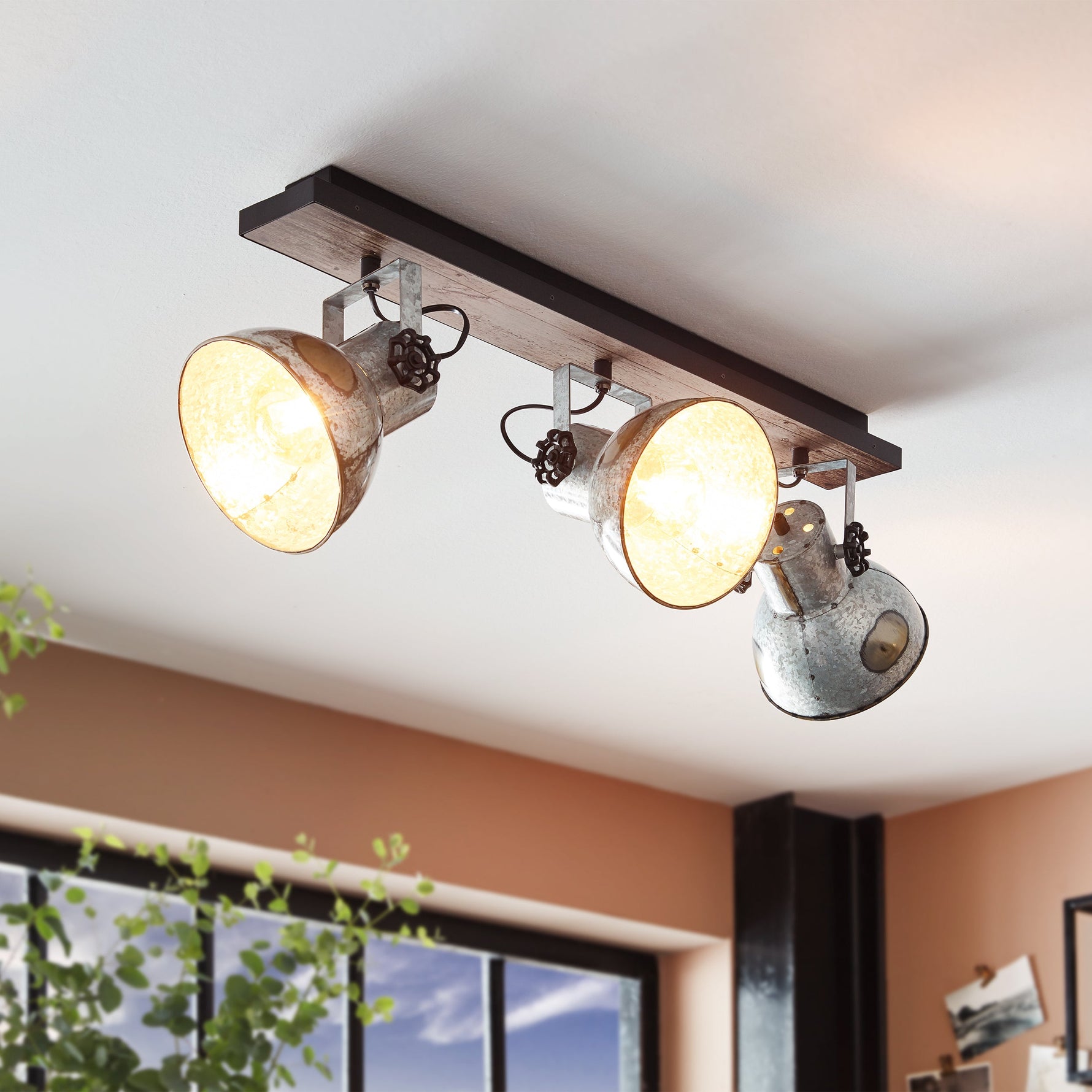 Eglo EU Loncino Smoke And Black Glass And Metal 3 Light Ceiling Fitting, (D) 74.5cm product image - Endon Lighting from First Light Direct with great prices and fast UK delivery