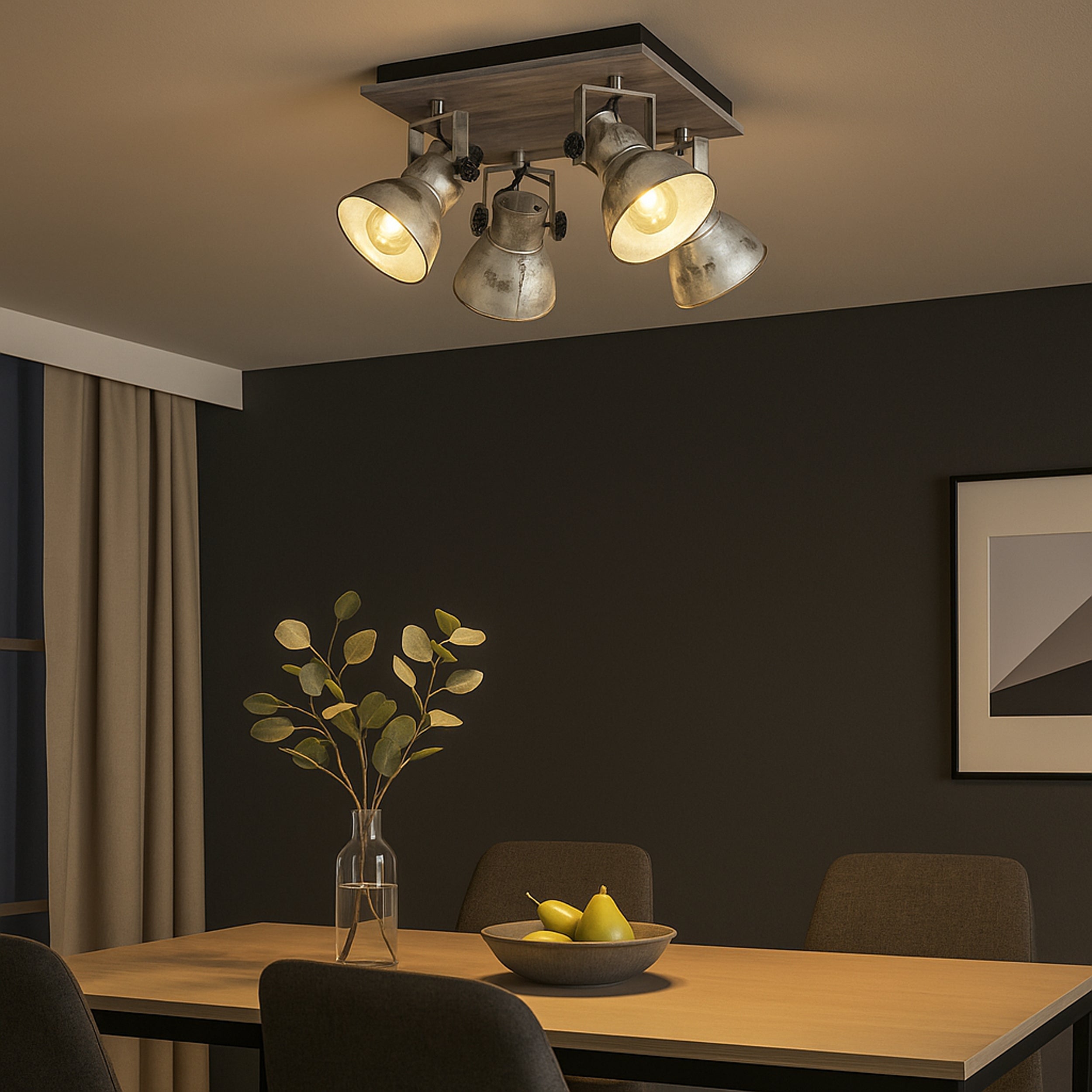 Eglo EU Turcona Steel White LED Ceiling Light, Square 45cm product image - Endon Lighting from First Light Direct with great prices and fast UK delivery
