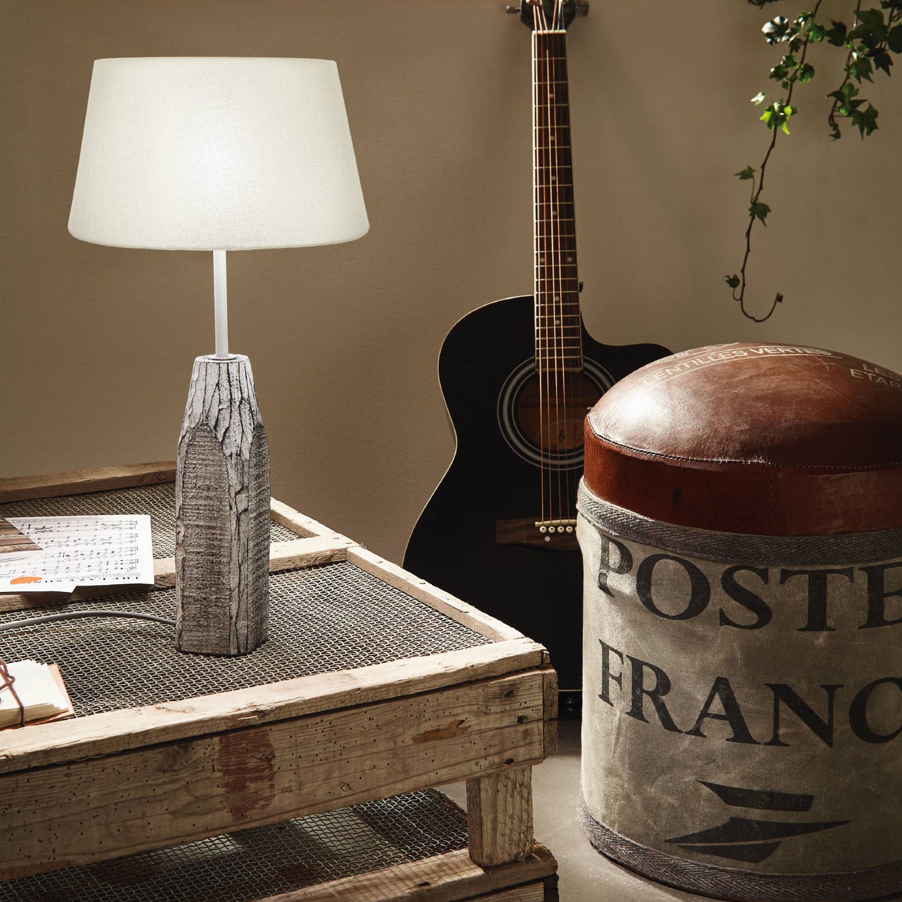Eglo EU 1+1 VINTAGE Fabric Lampshade – White Linen, E27, Indoor Lighting Accessory product image - Endon Lighting from First Light Direct with great prices and fast UK delivery