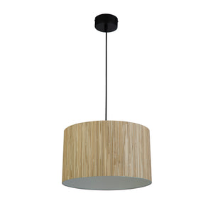 Searchlight Electric Meadow 1Lt Pendant convertible to Flush, Natural Grass Shade 49711BK