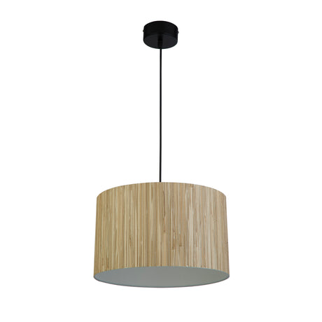 Searchlight Electric Meadow 1Lt Pendant convertible to Flush, Natural Grass Shade 49711BK