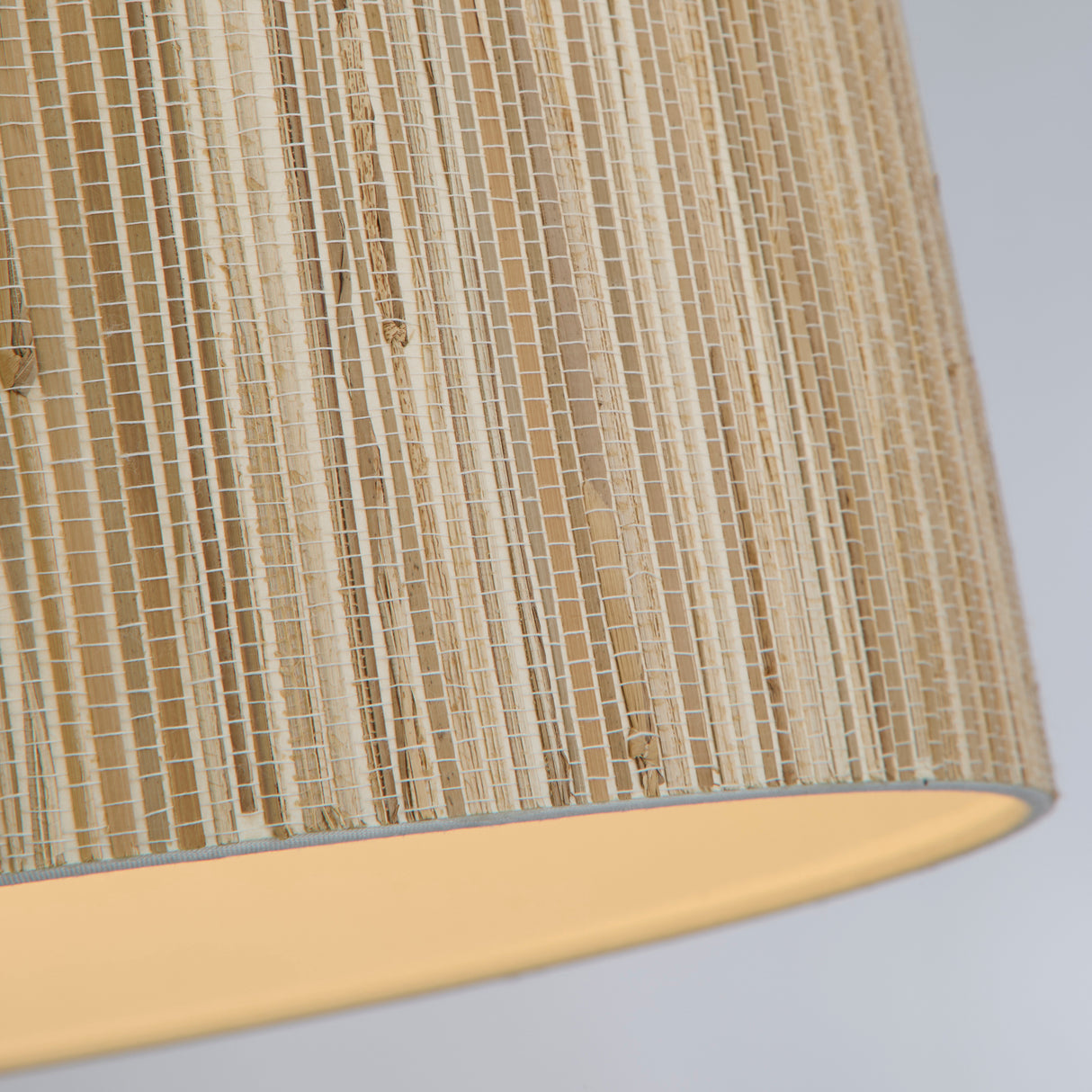 Searchlight Electric Meadow 1Lt Pendant convertible to Flush, Natural Grass Shade 49711BK