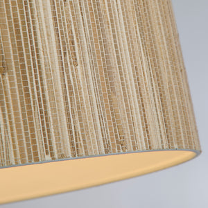 Searchlight Electric Meadow 1Lt Pendant convertible to Flush, Natural Grass Shade 49711BK