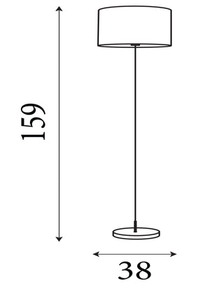 Searchlight Electric Meadow 1Lt Floor Lamp, Natural Grass Shade and Black Metal 49713BK