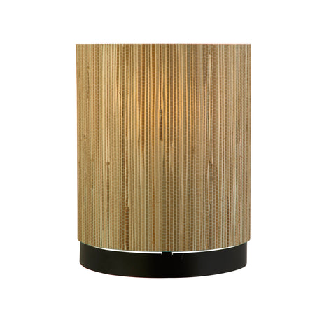 Meadow 1Lt Wall Light, Natural Grass Shade and Black Metal
