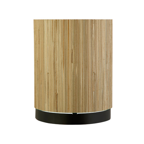 Searchlight Electric Meadow 1Lt Wall Light, Natural Grass Shade and Black Metal 49714BK