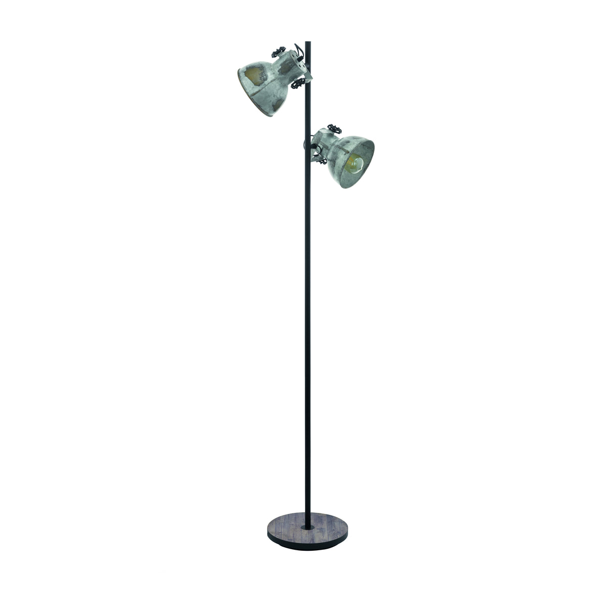 Eglo EU Barnstaple Wood & Steel Zinc 2-Light Floor Lamp